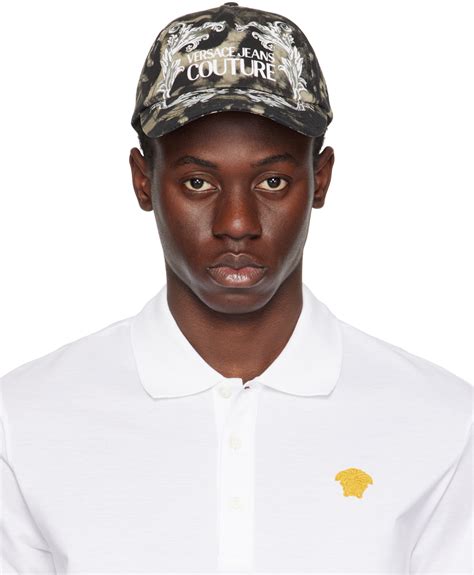 Versace Jeans Couture: Black & Taupe Animalier Cap 